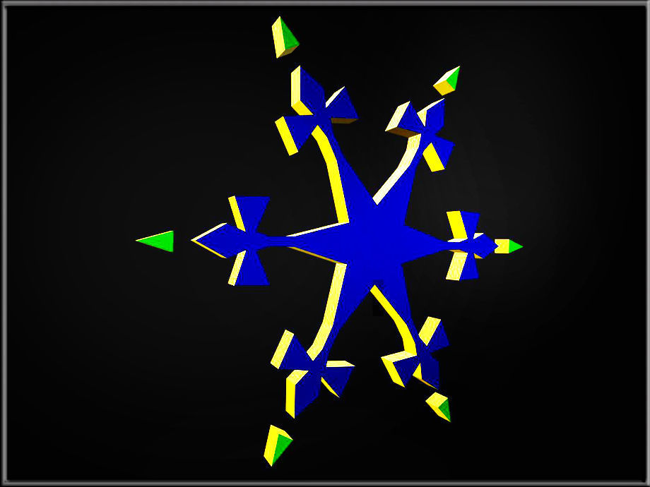 Snowflake 10 Low-poly 3D model_5