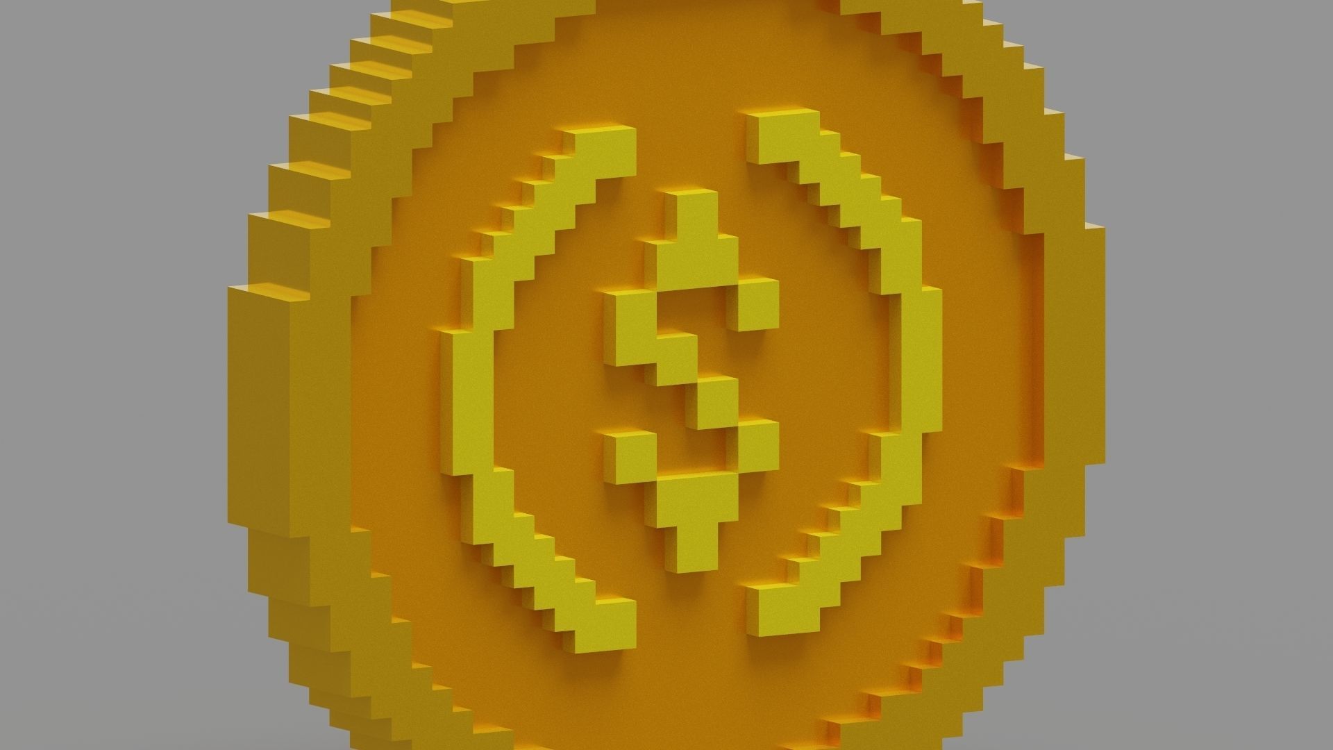 Voxel USD Coin  Low-poly 3D model_1