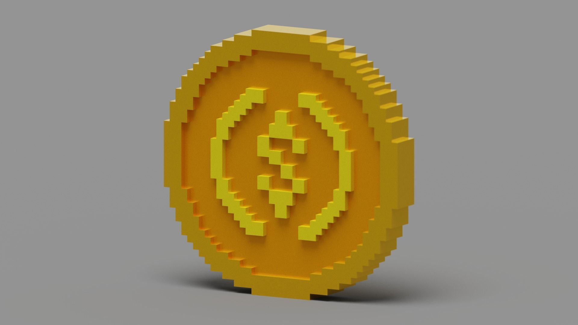 Voxel USD Coin  Low-poly 3D model_20