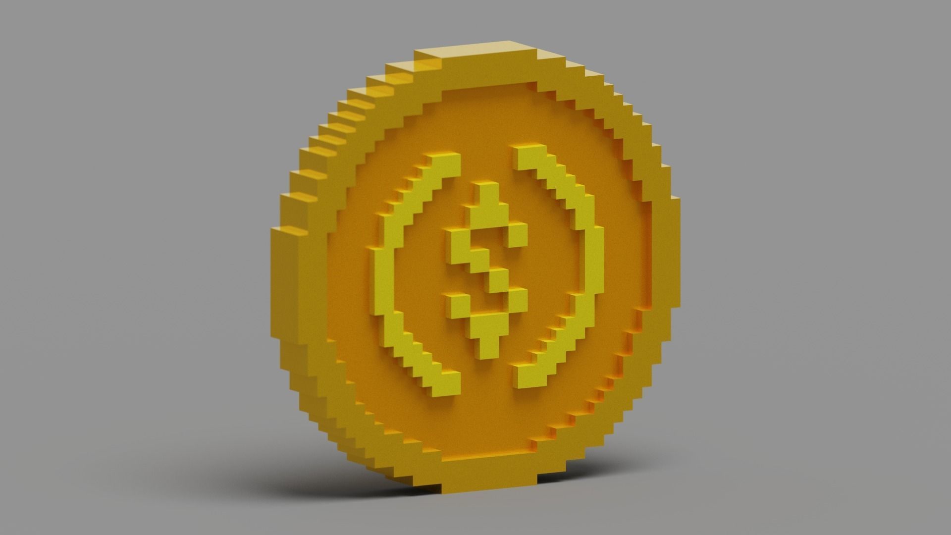 Voxel USD Coin  Low-poly 3D model_18