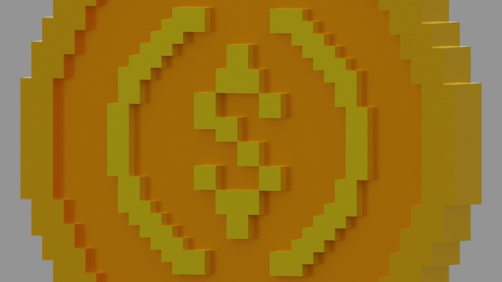 Voxel USD Coin  Low-poly 3D model_13
