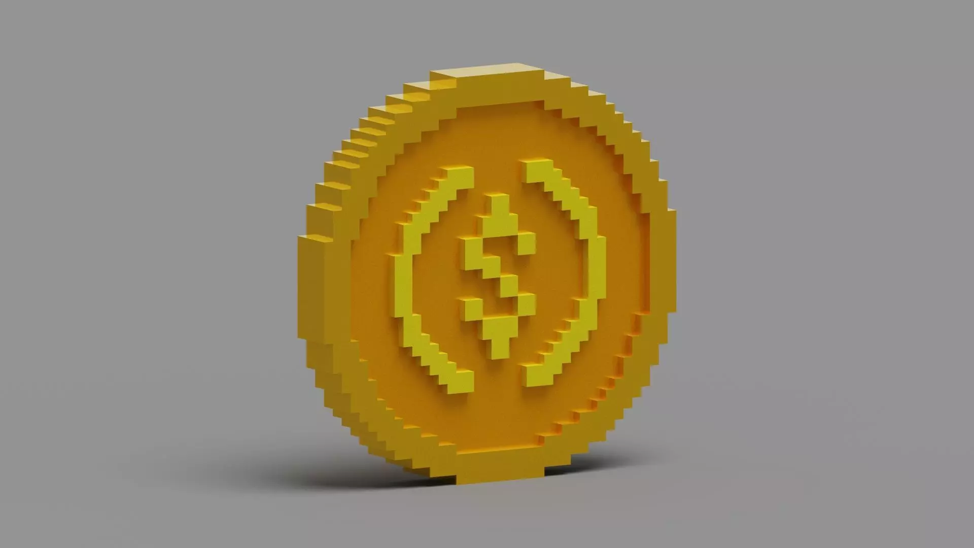Voxel USD Coin  Low-poly 3D model_0