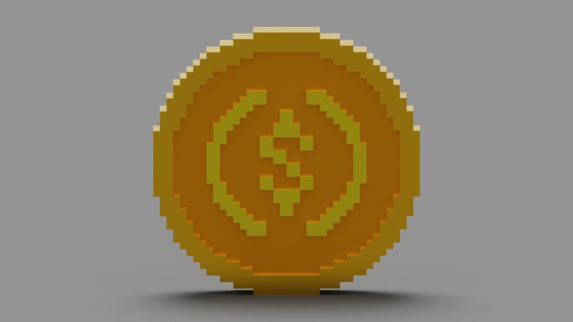 Voxel USD Coin  Low-poly 3D model_22