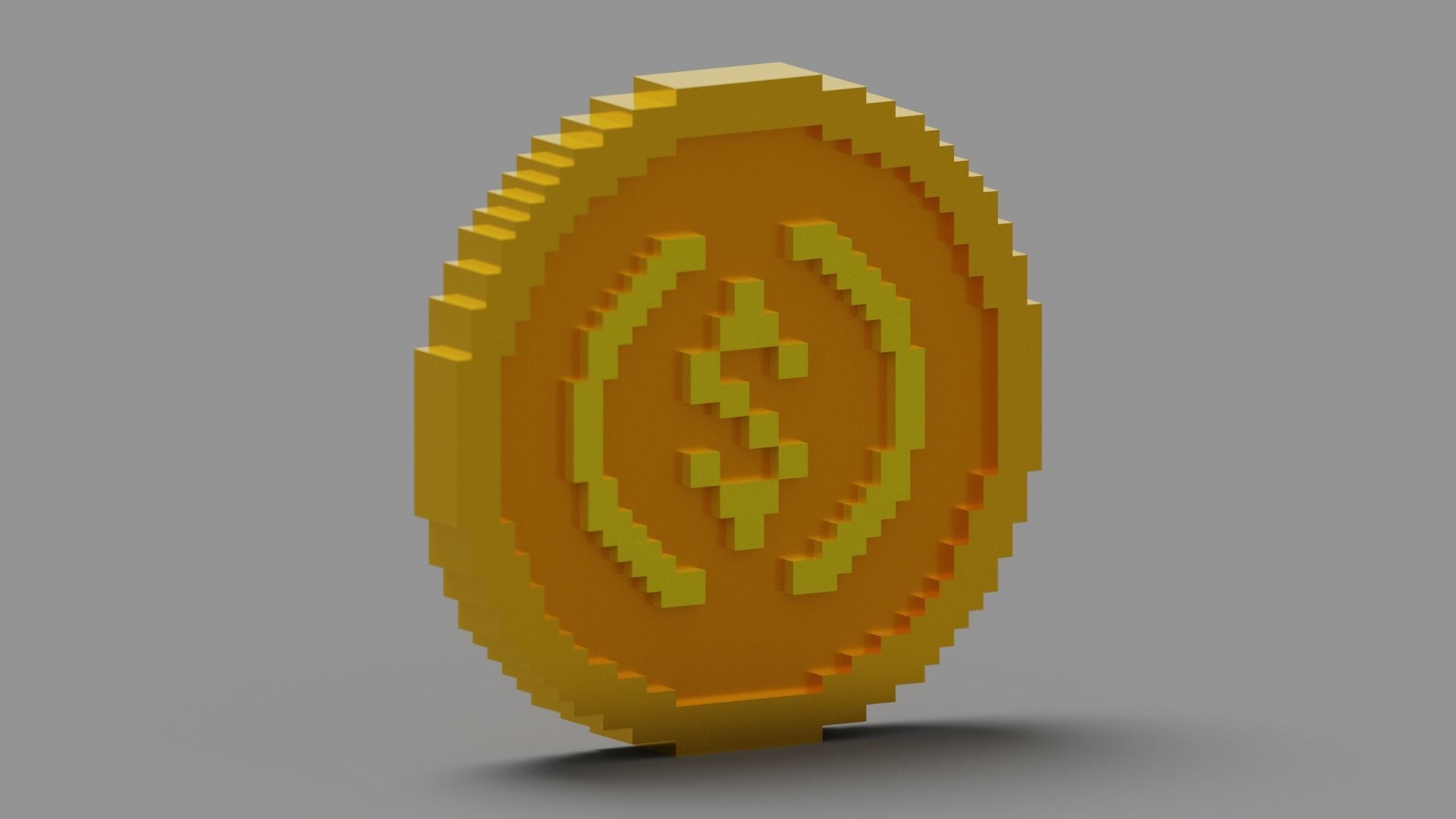 Voxel USD Coin  Low-poly 3D model_19