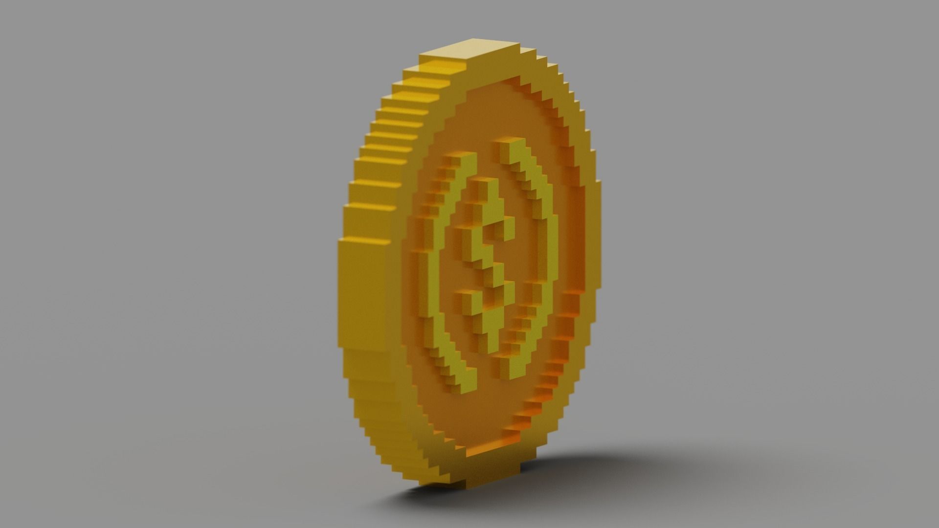 Voxel USD Coin  Low-poly 3D model_14