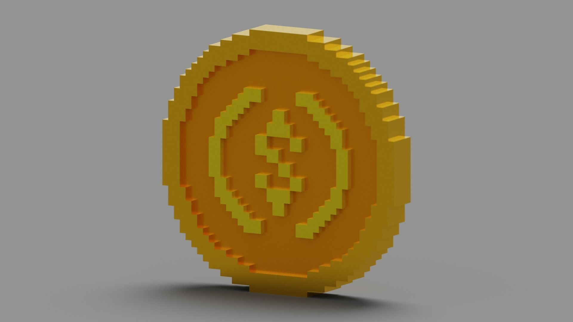 Voxel USD Coin  Low-poly 3D model_23