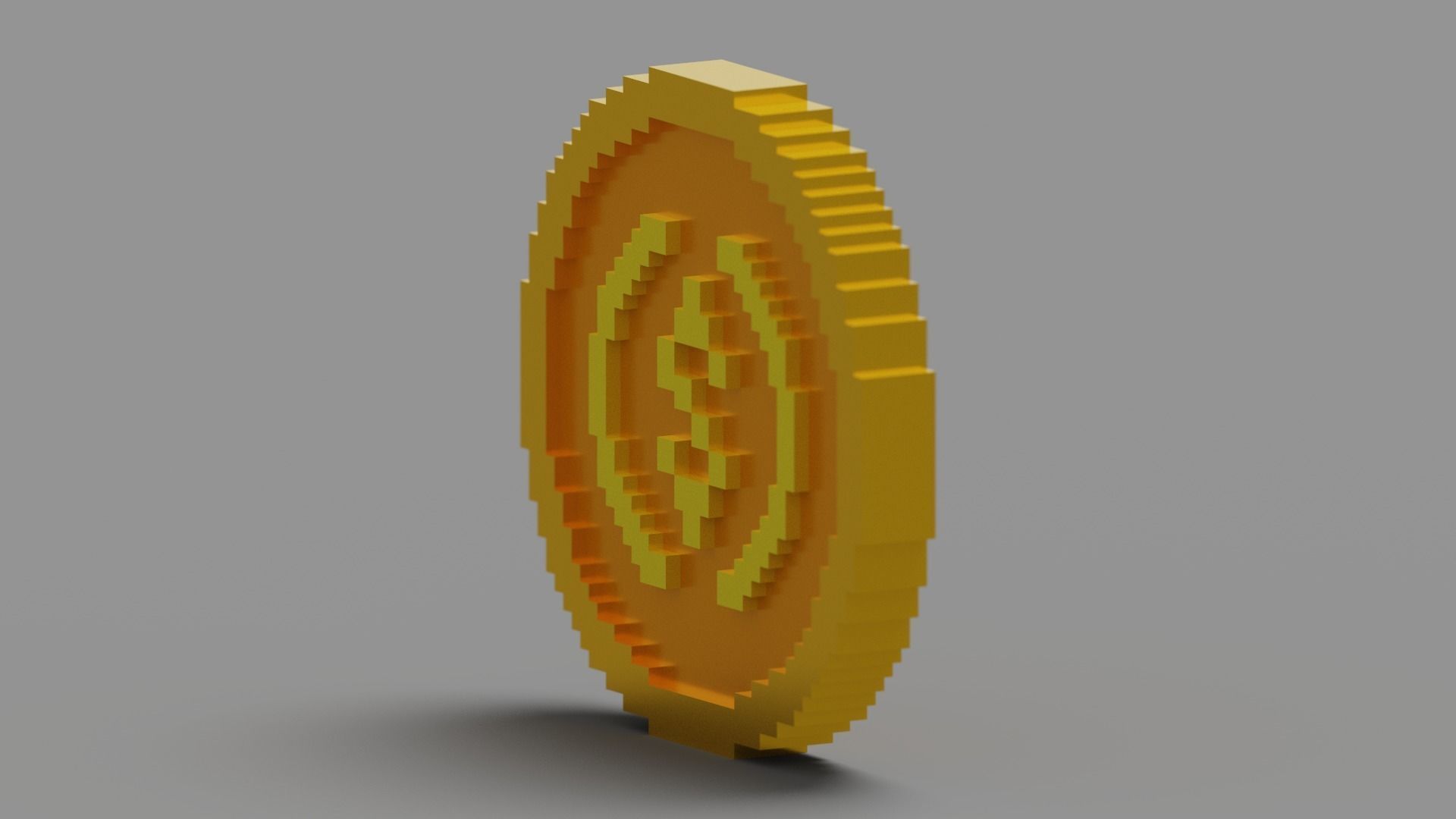 Voxel USD Coin  Low-poly 3D model_24