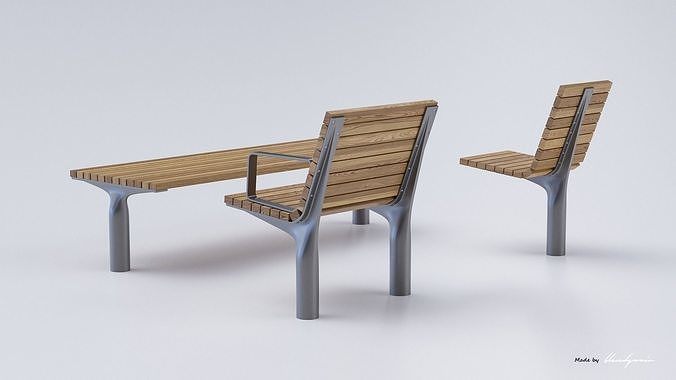 PARK MODERN BENCH MMCITE VLTAU 3D model 3