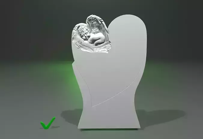 Angel on a cloud with a heart for CNC or 3D print 3D print model