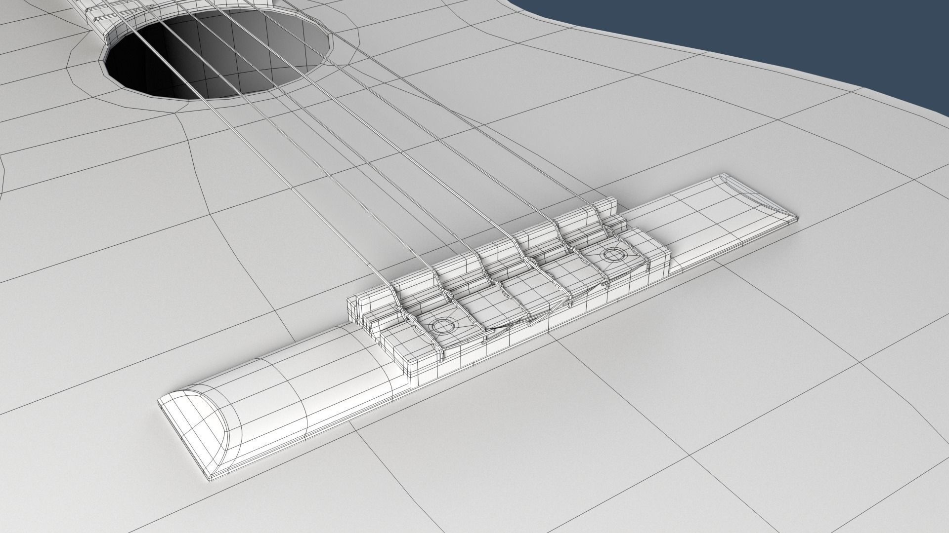 Red Sunburst Acoustic Guitar 3D model_9