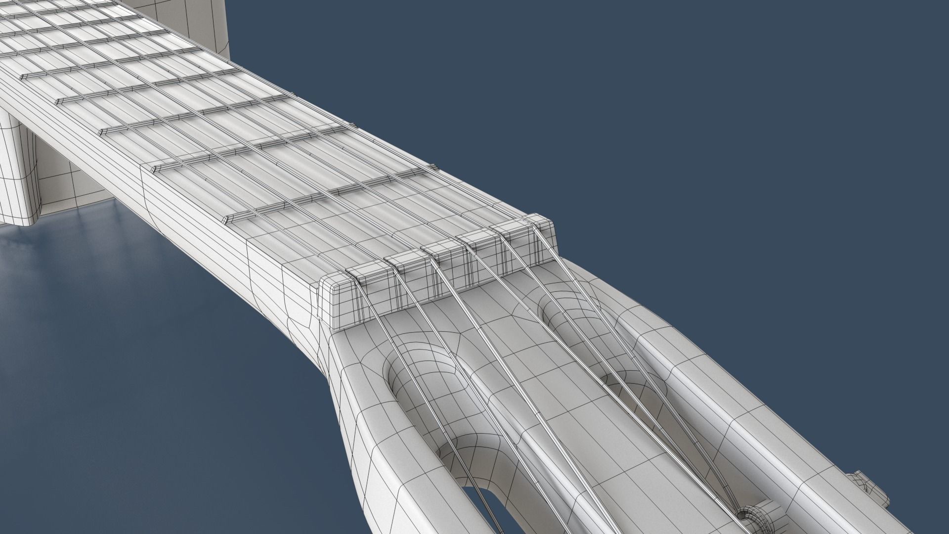 Red Sunburst Acoustic Guitar 3D model_10