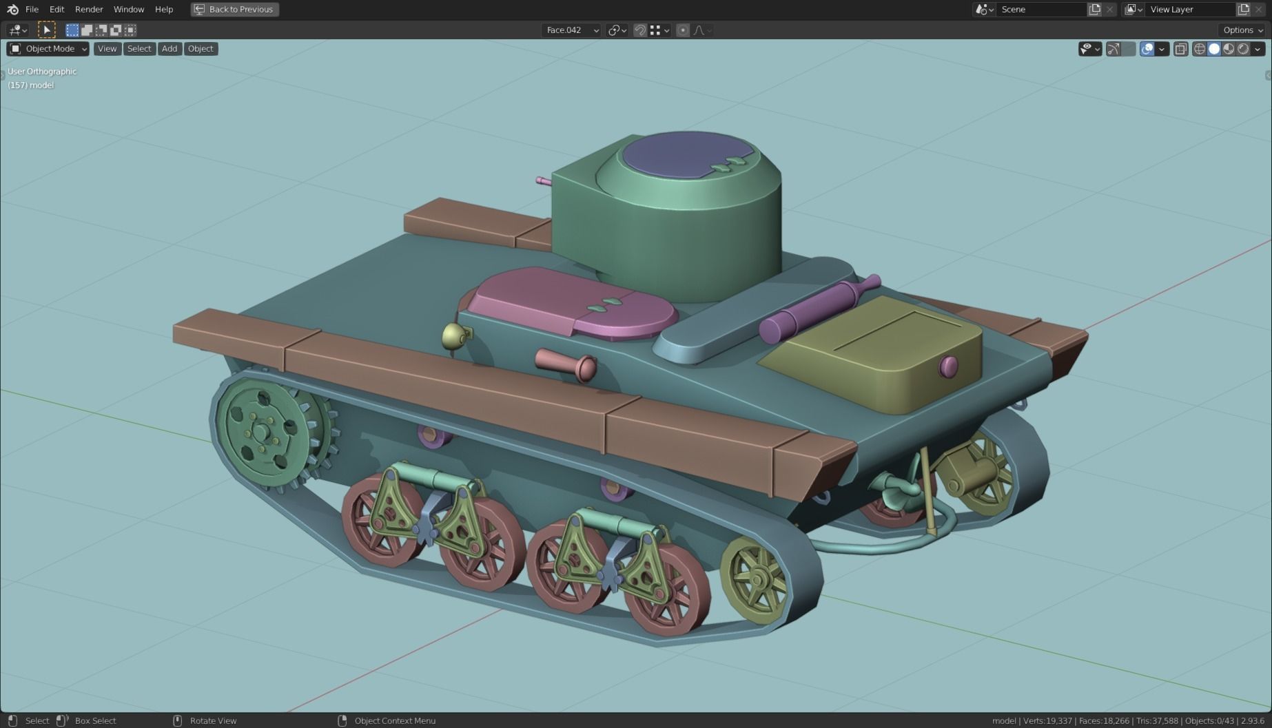 T 37a Tank Base Mesh Low-poly 3D model_17