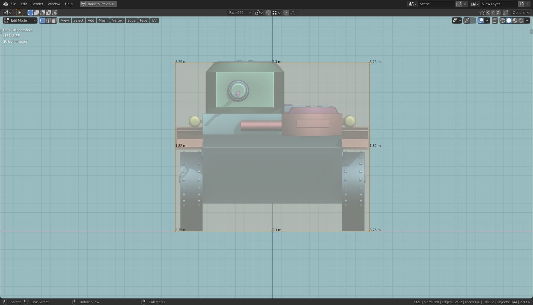 T 37a Tank Base Mesh Low-poly 3D model_10