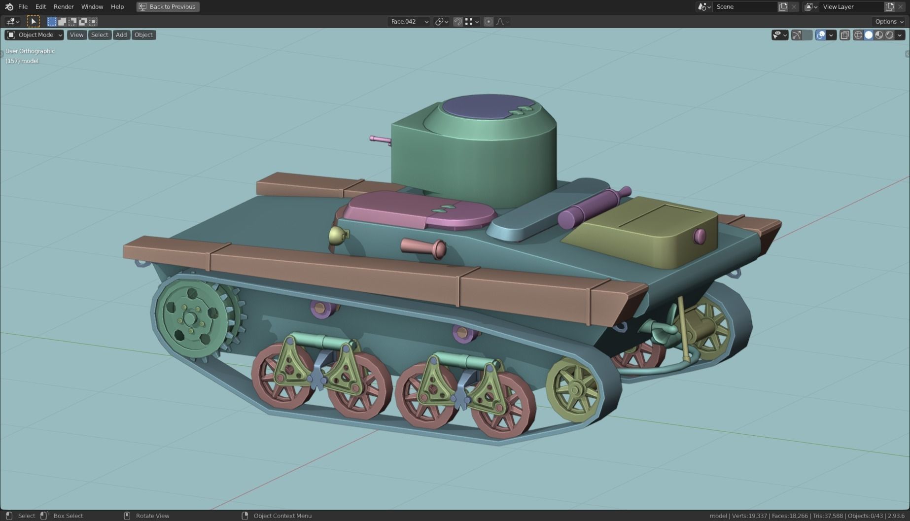 T 37a Tank Base Mesh Low-poly 3D model_20