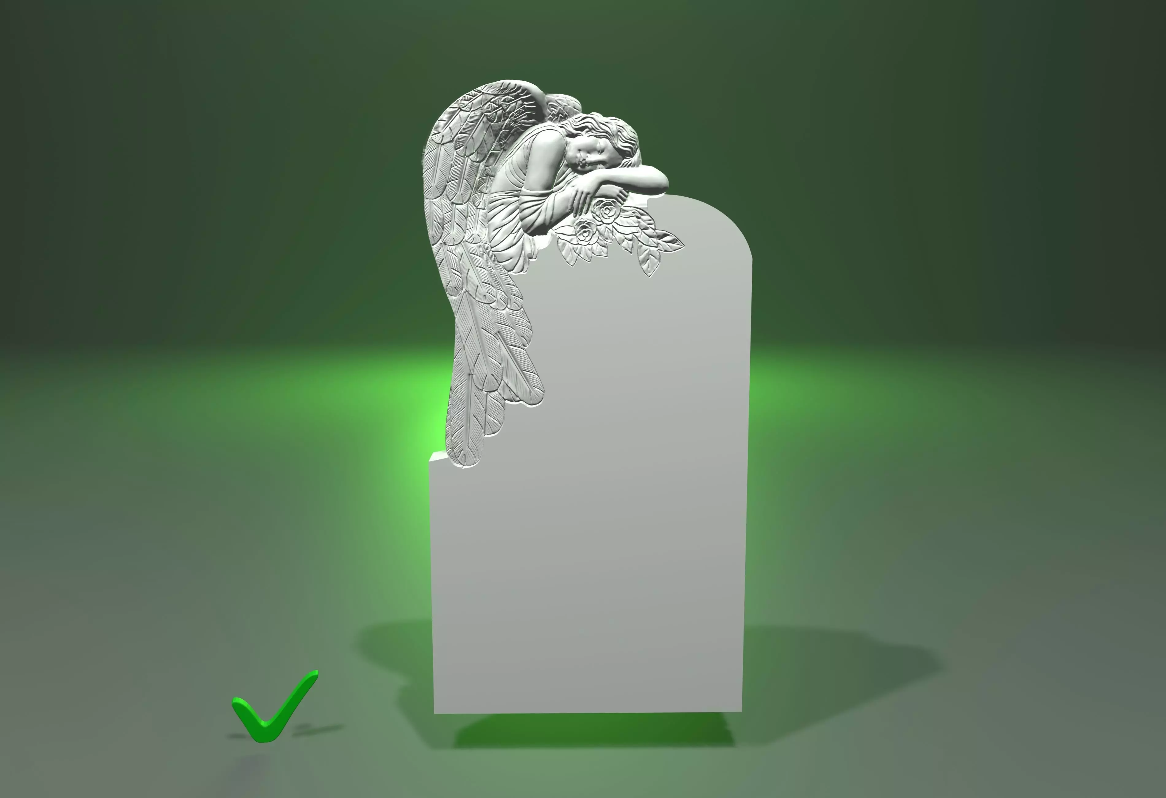 Angel with a rose for CNC or 3D print 3D print model