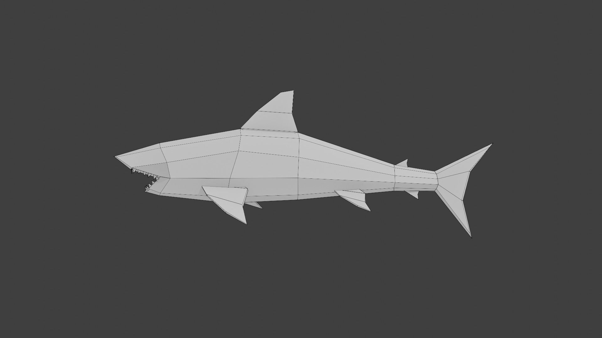 Shark great Low-poly 3D model_8