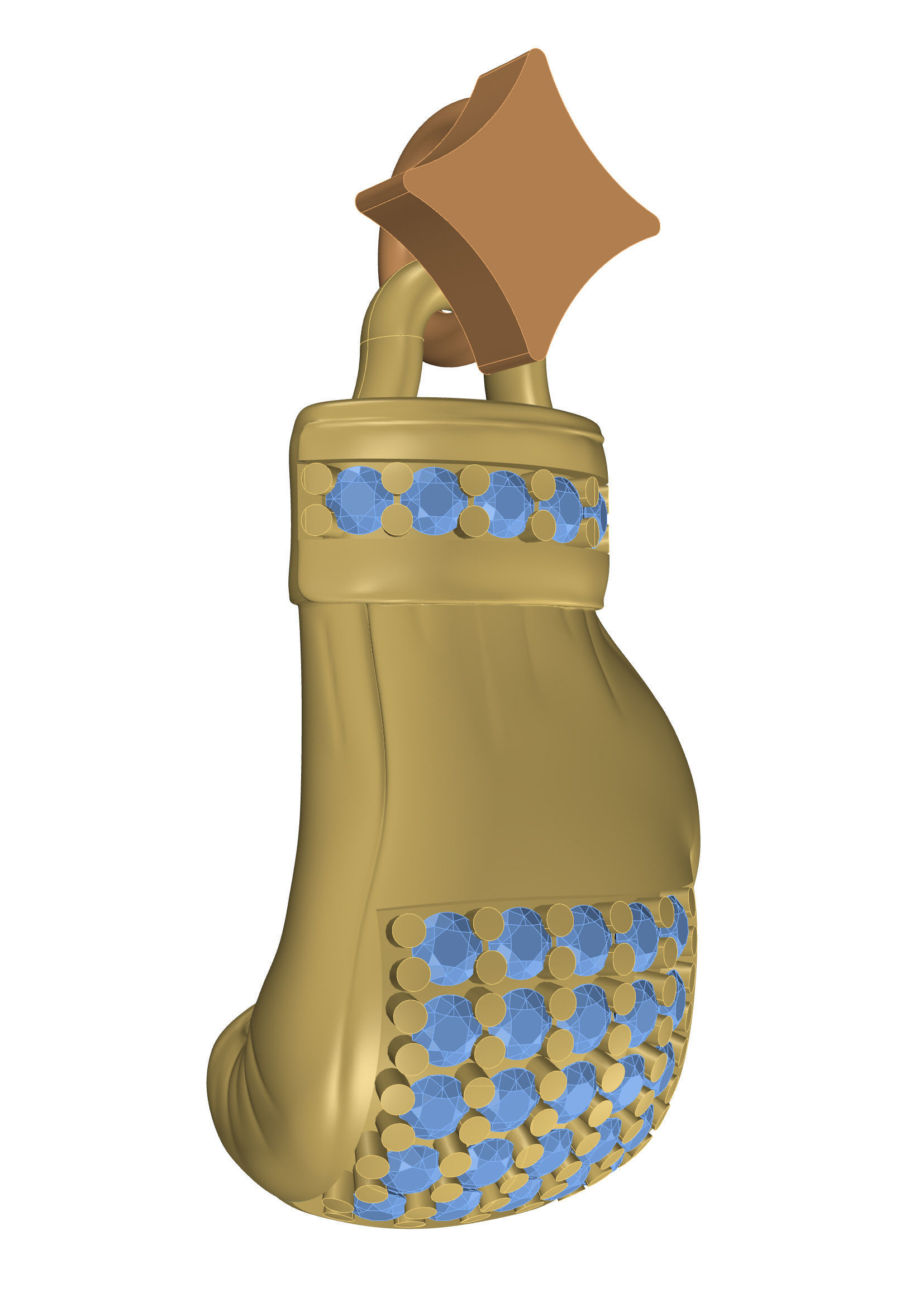 Boxing gloves pendant  3D print model_4