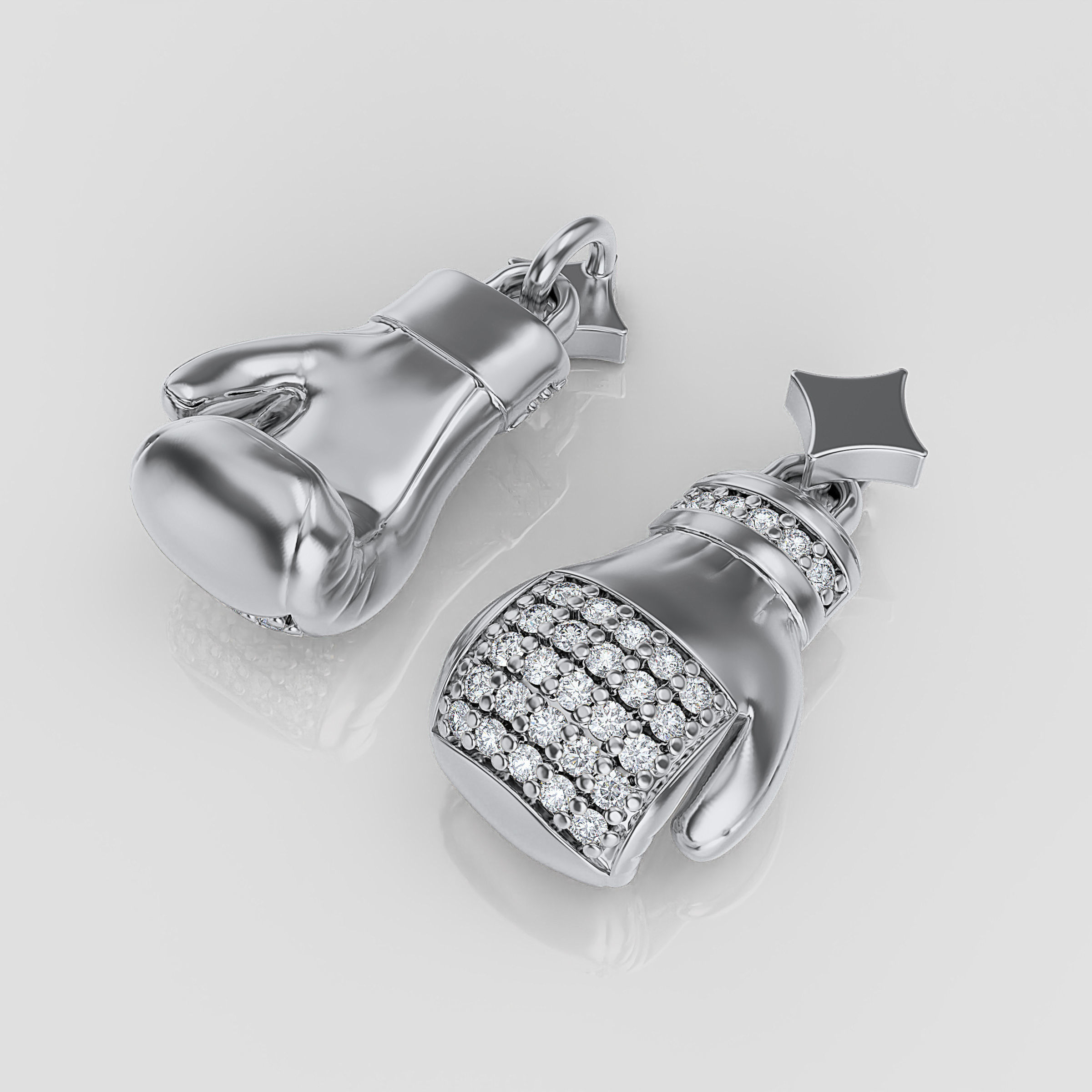 Boxing gloves pendant  3D print model_2