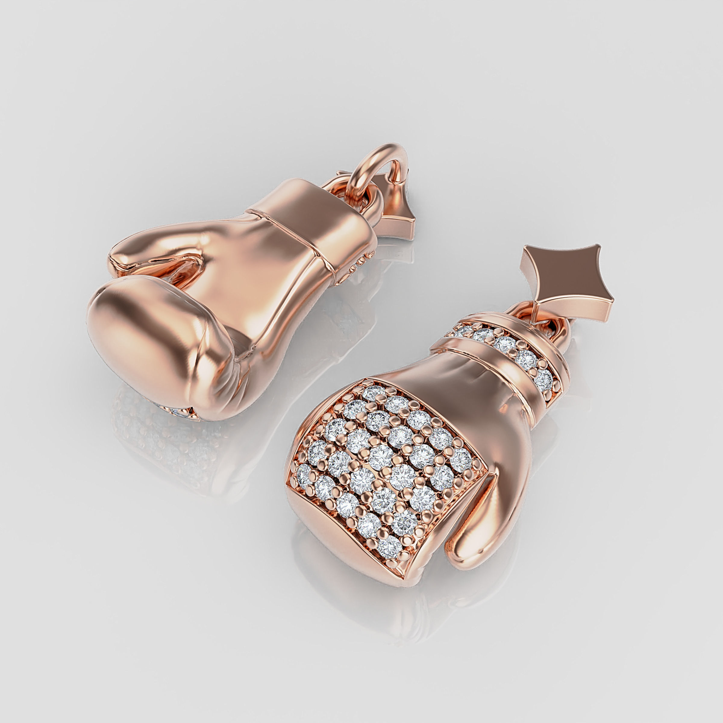 Boxing gloves pendant  3D print model_17
