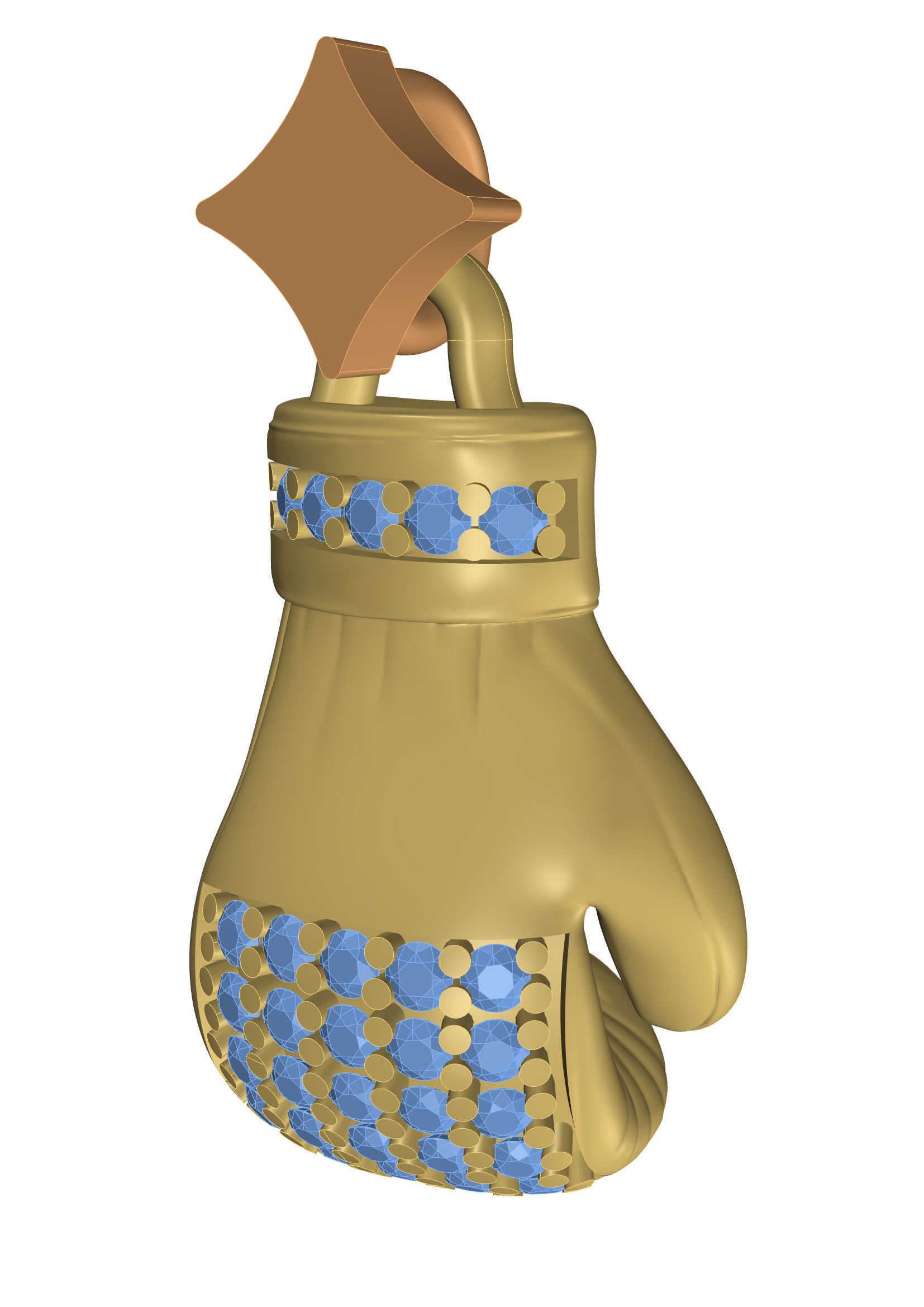 Boxing gloves pendant  3D print model_3