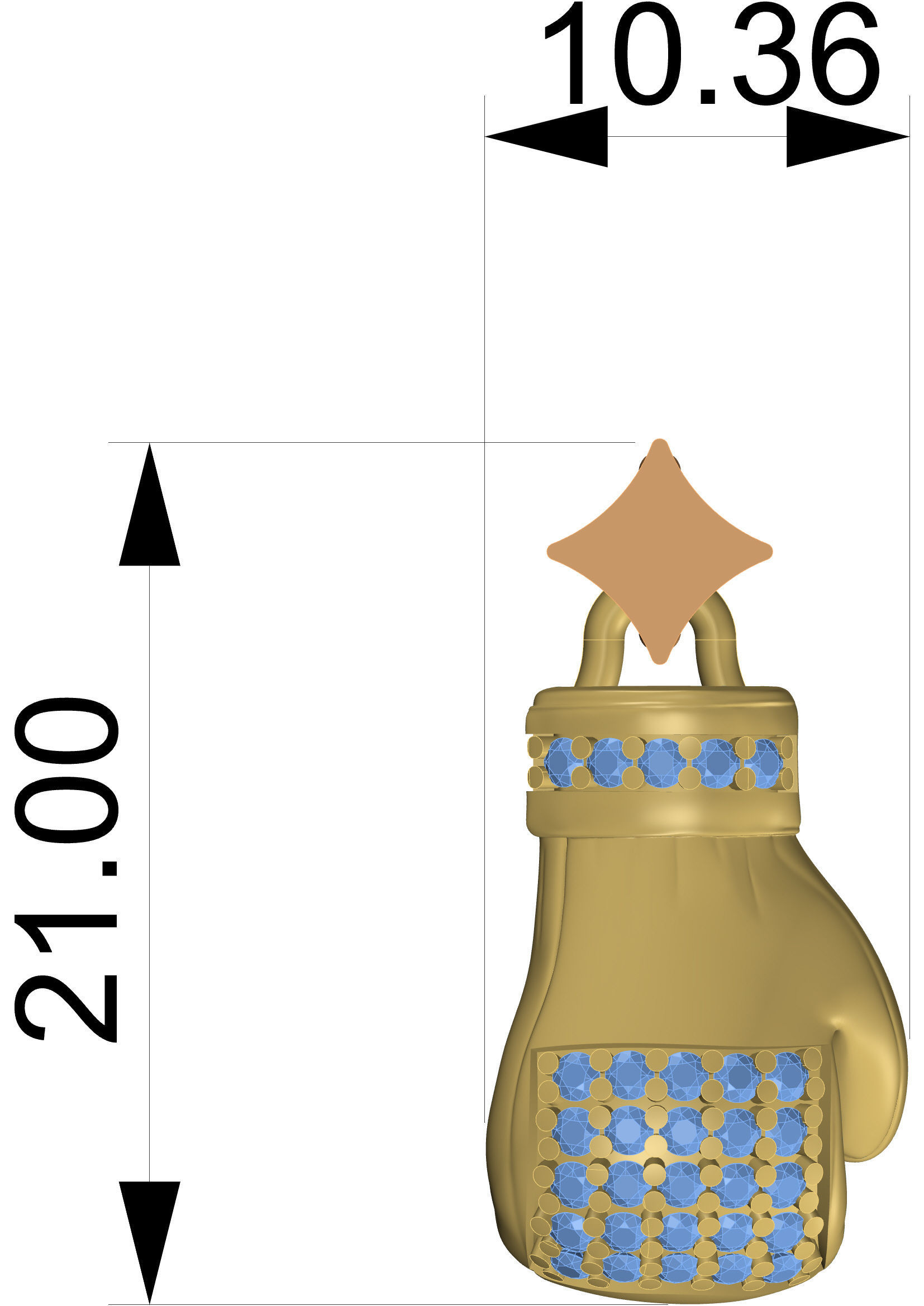 Boxing gloves pendant  3D print model_6