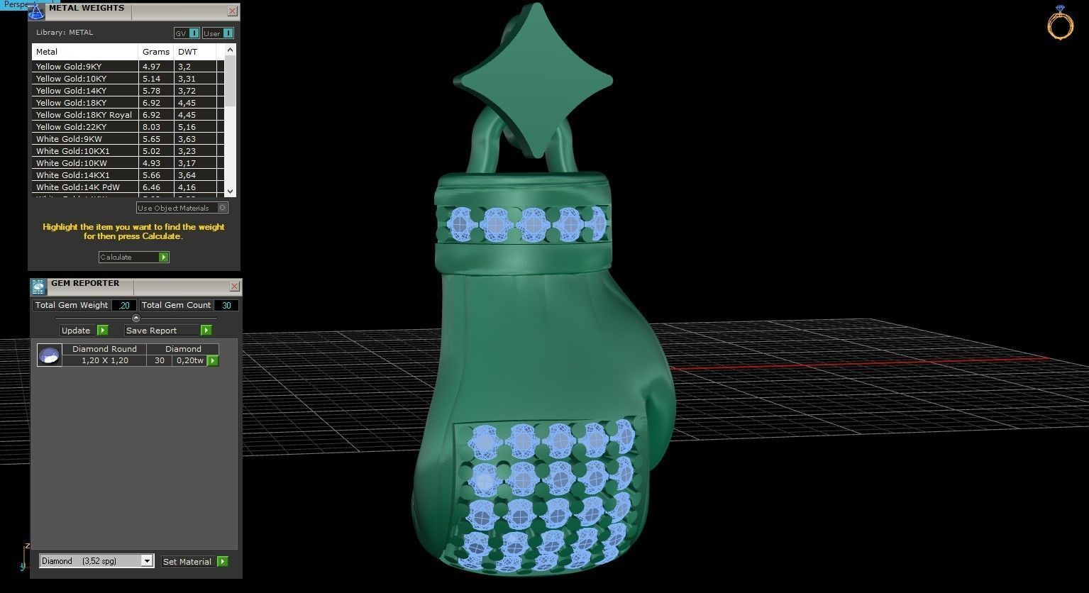 Boxing gloves pendant  3D print model_10