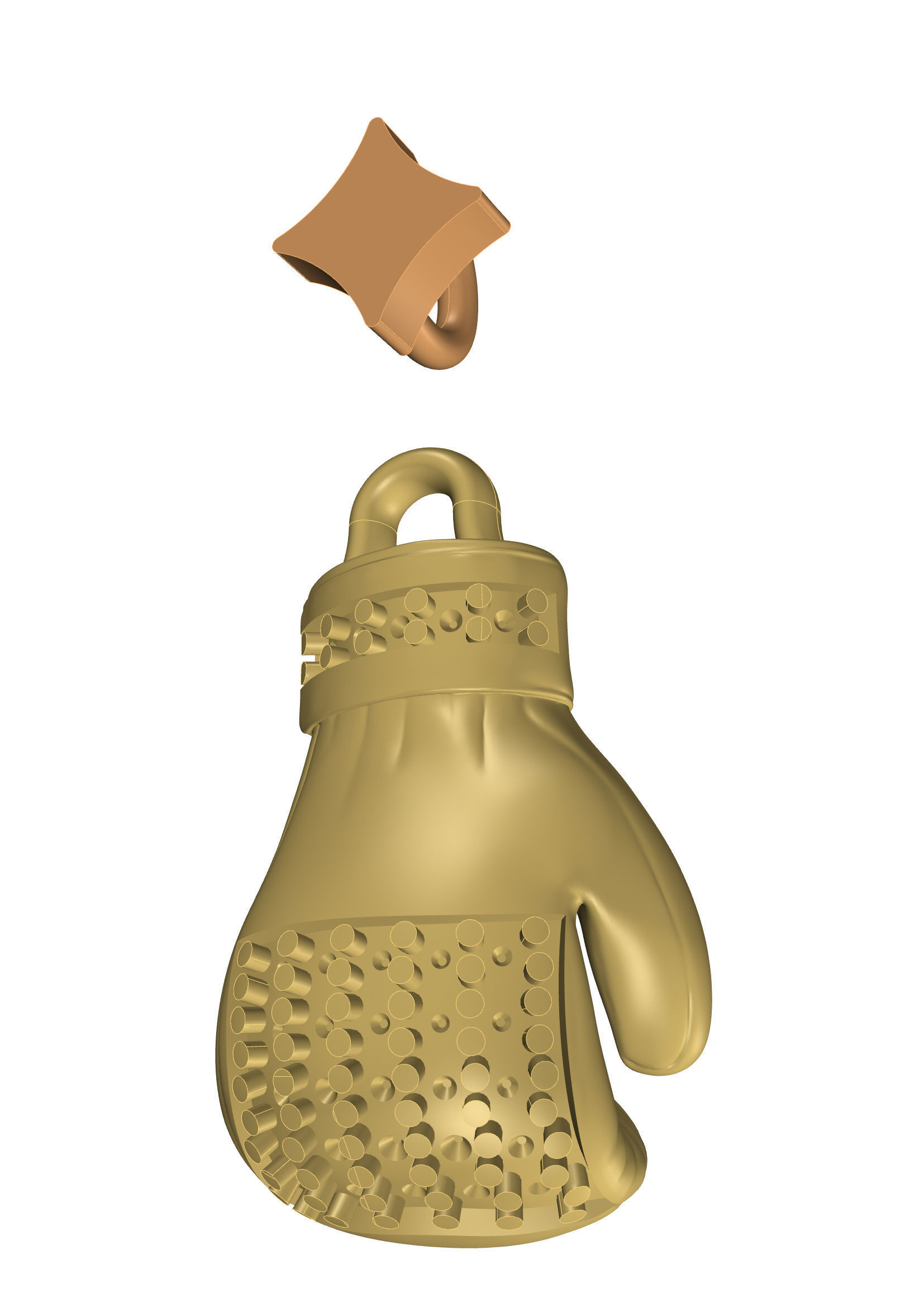 Boxing gloves pendant  3D print model_8