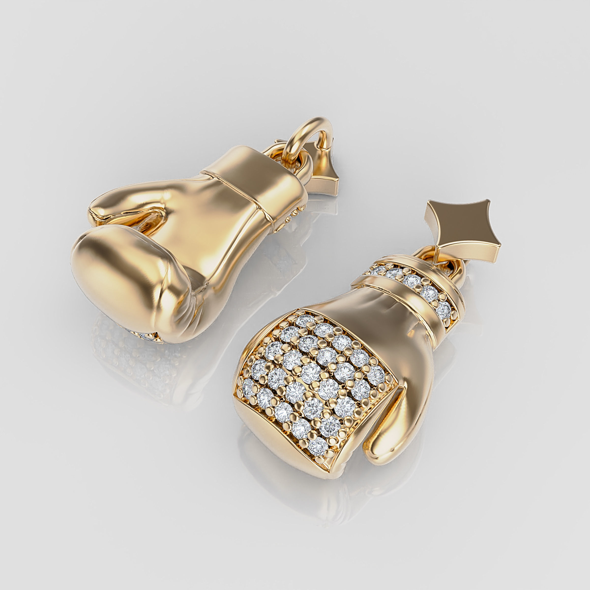 Boxing gloves pendant  3D print model_1