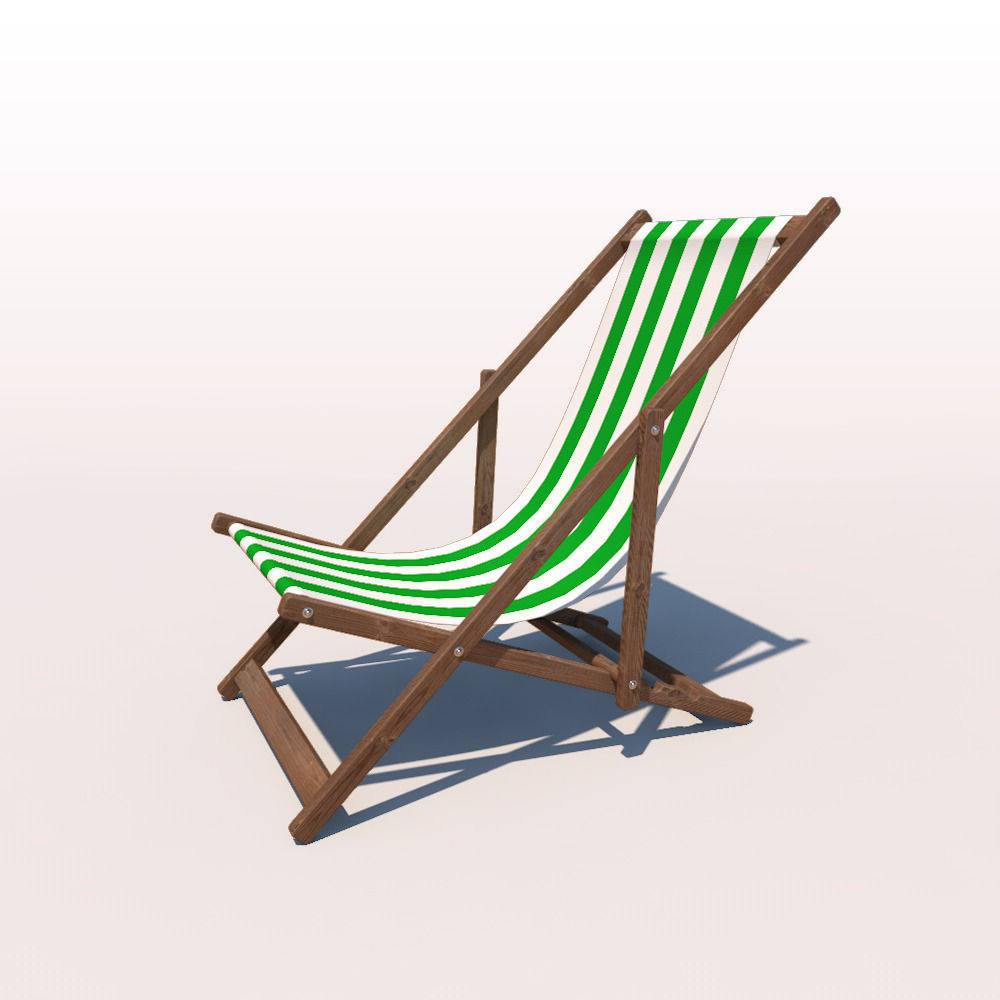 Deck Chair Green 3D model CGTrader