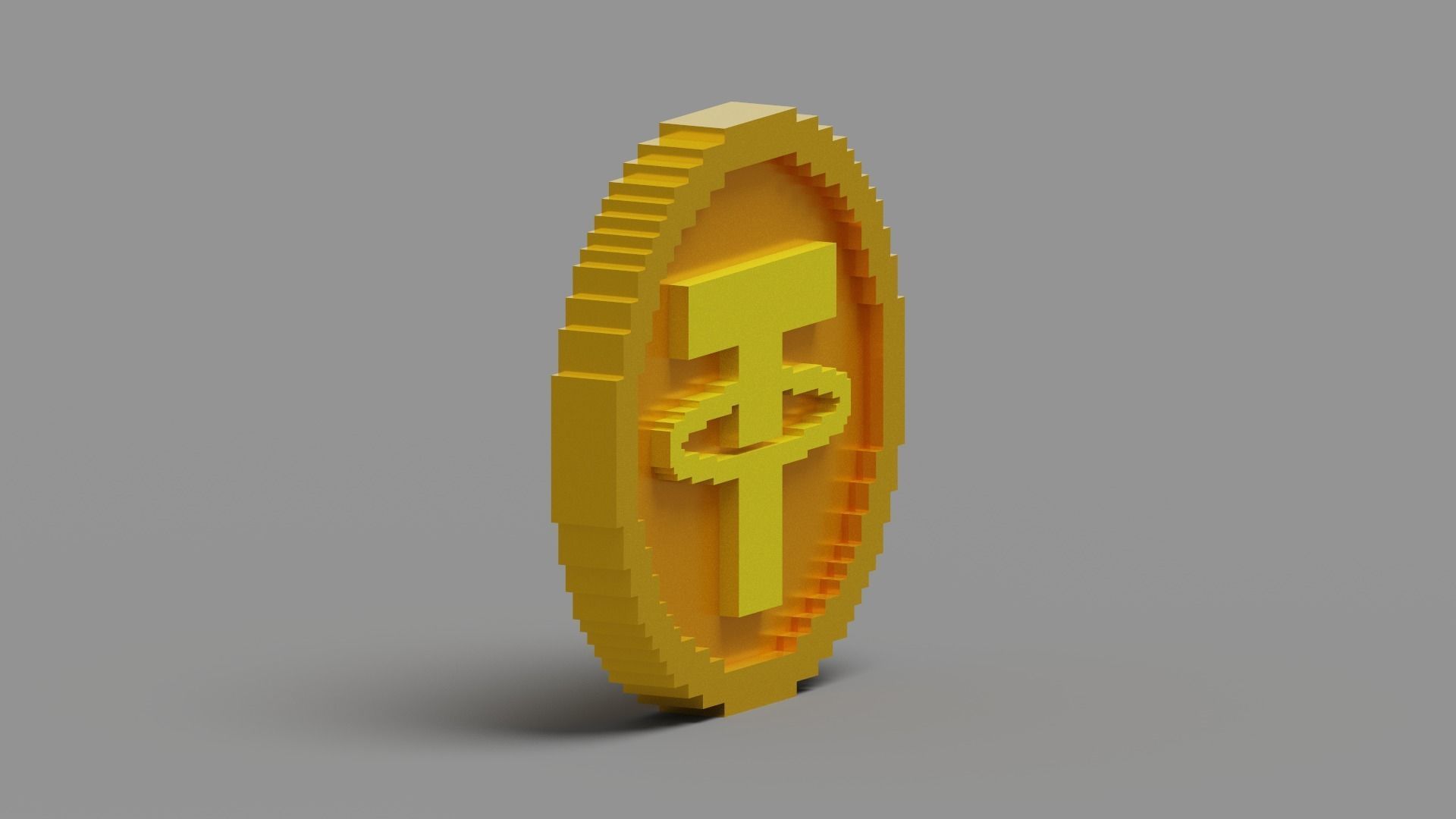Voxel Tether Coin Low-poly 3D model_22