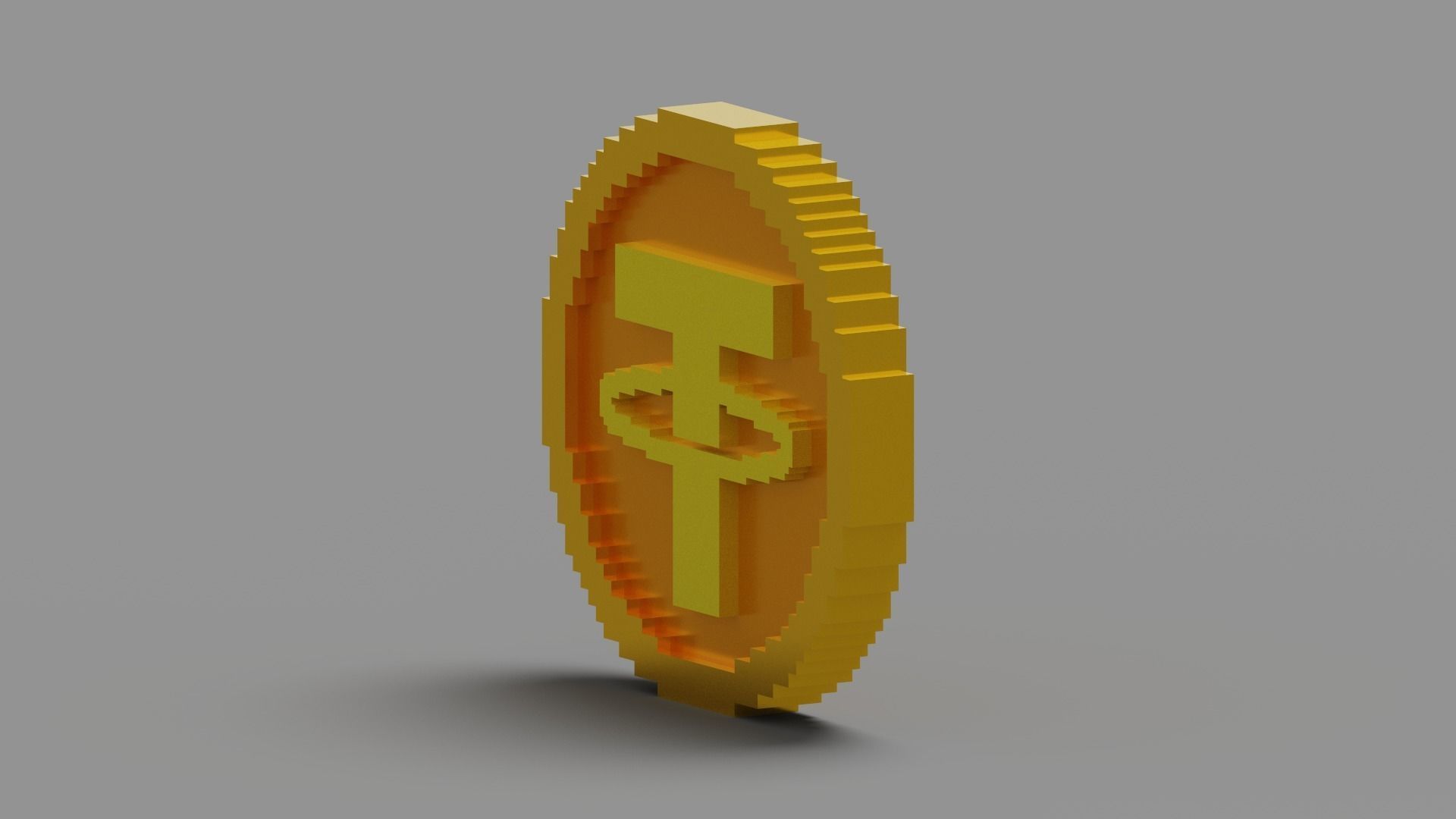 Voxel Tether Coin Low-poly 3D model_20