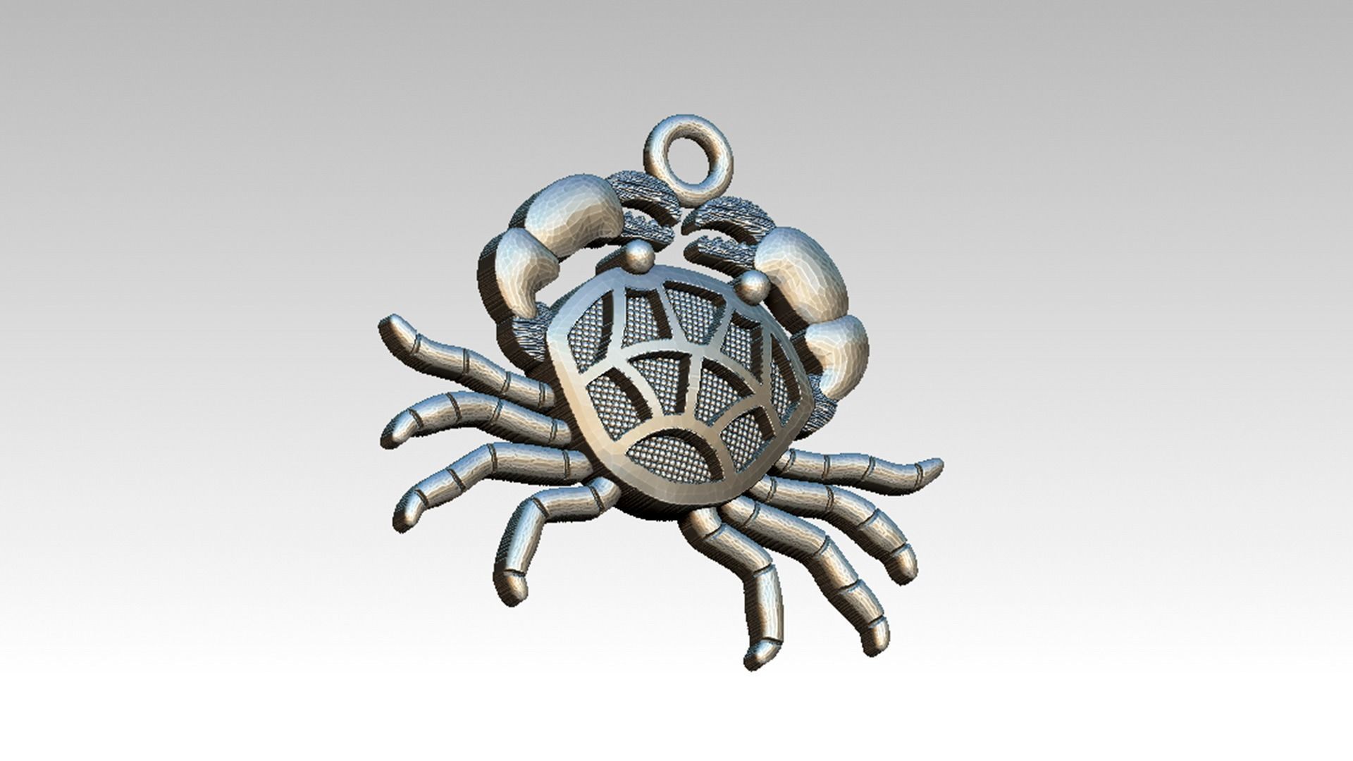 Cangrejo metal crab charm 3D print model_4
