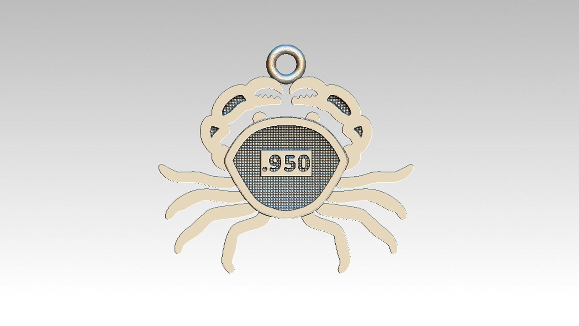 Cangrejo metal crab charm 3D print model_2