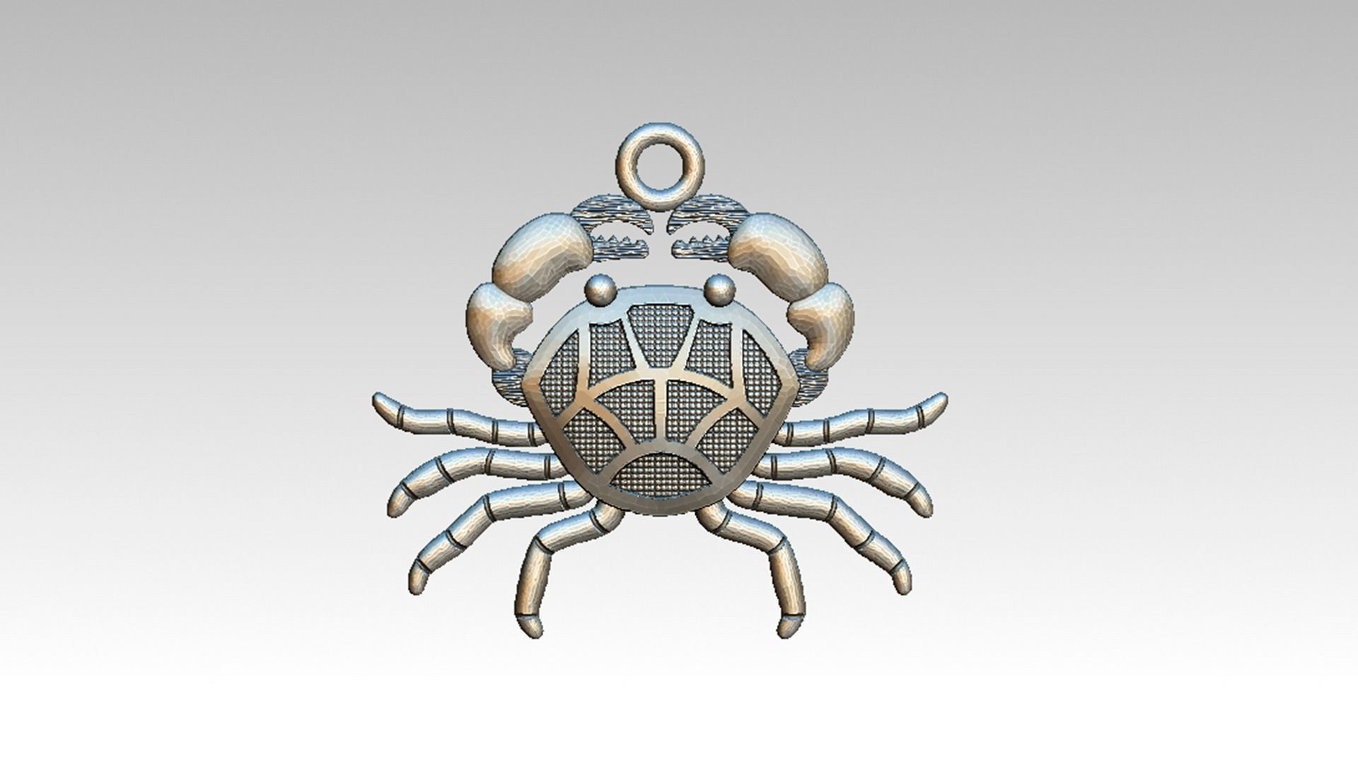 Cangrejo metal crab charm 3D print model_1