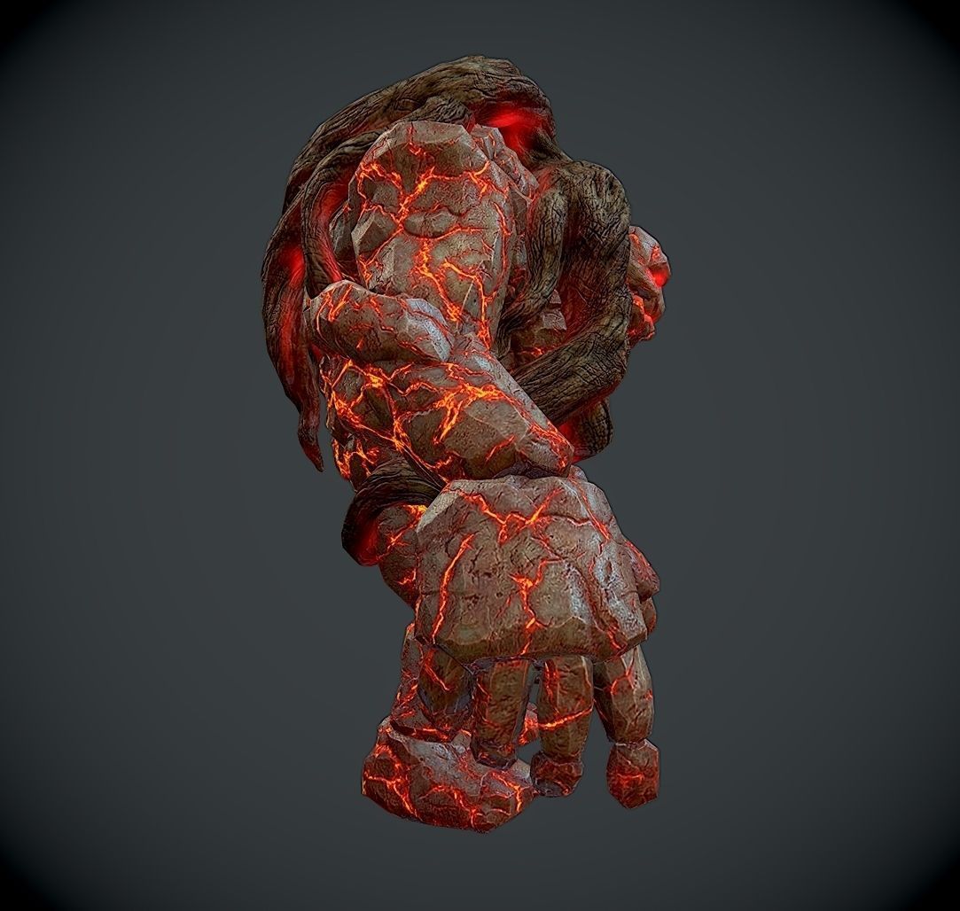 Rock Monster Boss LowPoly Low-poly 3D model_5