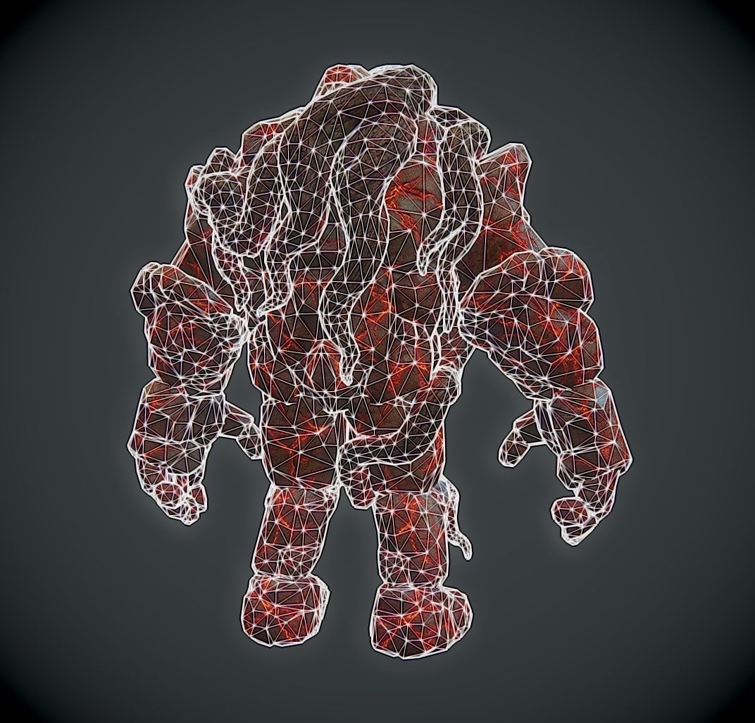 Rock Monster Boss LowPoly Low-poly 3D model_8