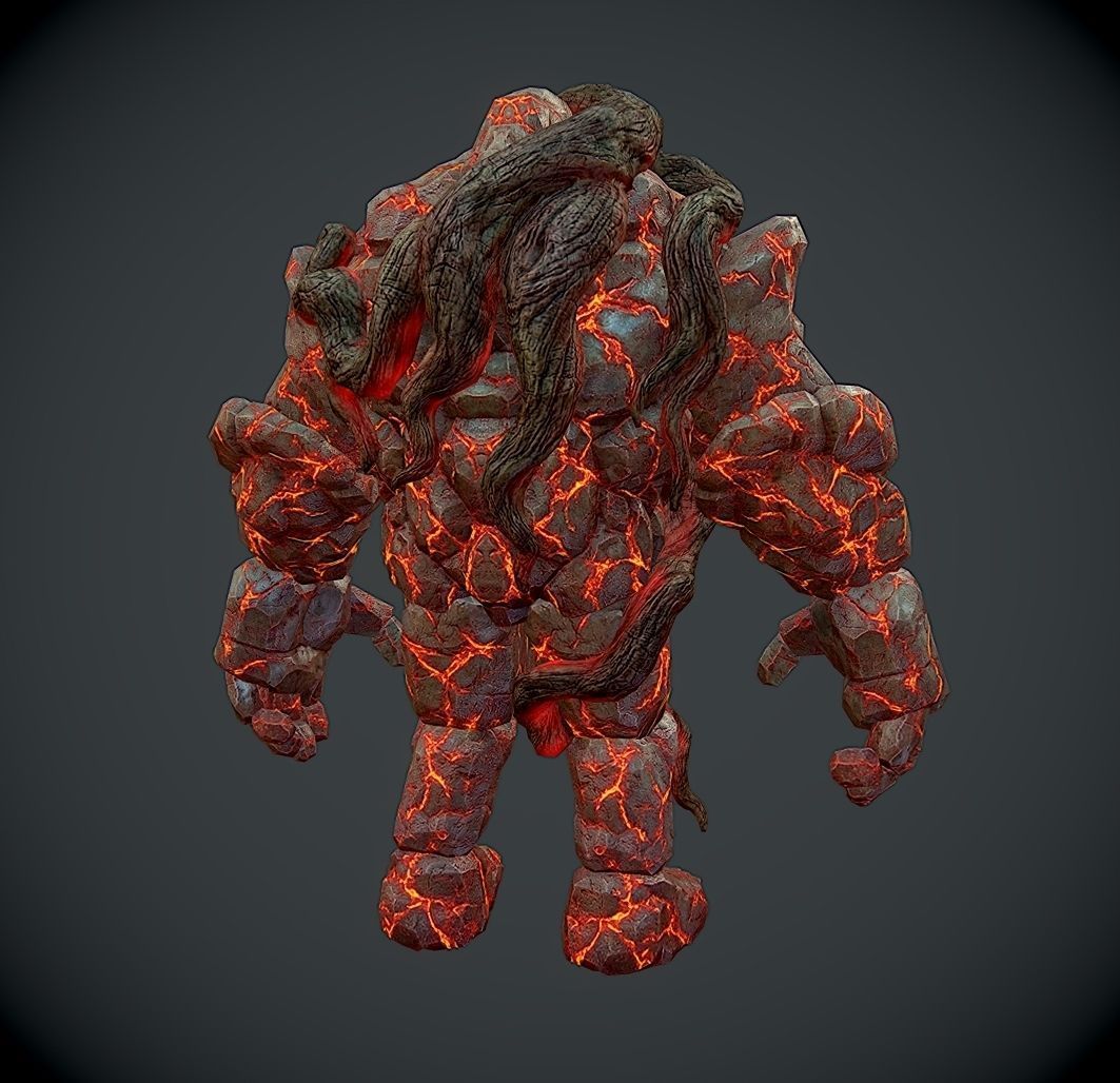 Rock Monster Boss LowPoly Low-poly 3D model_3