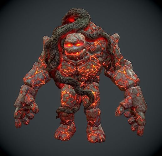 Rock Monster Boss LowPoly Low-poly 3D model