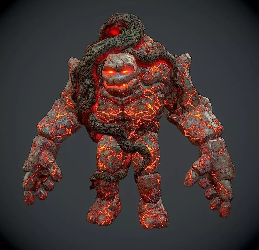 Rock Monster Boss LowPoly Low-poly 3D model_0