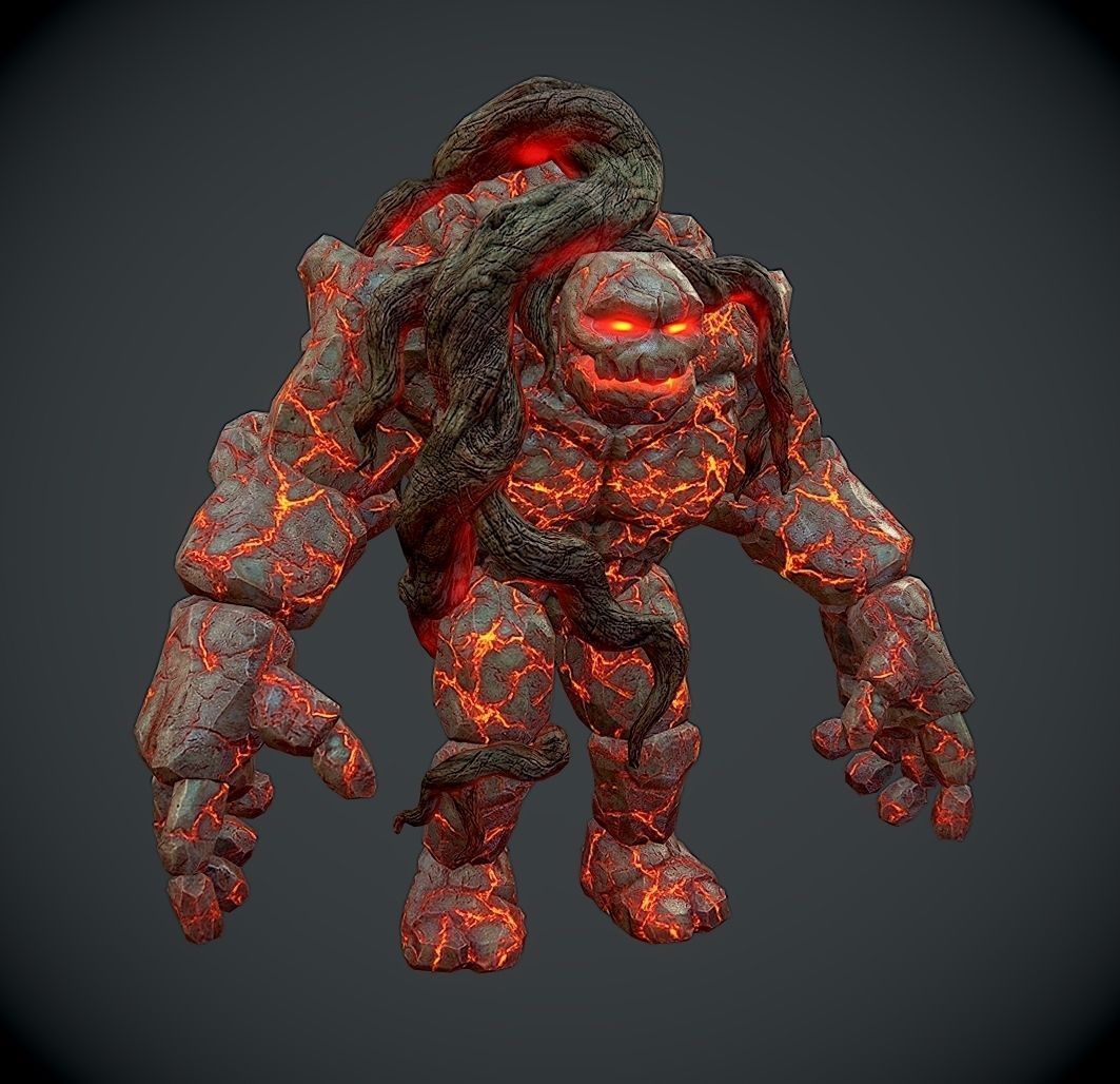 Rock Monster Boss LowPoly Low-poly 3D model_1