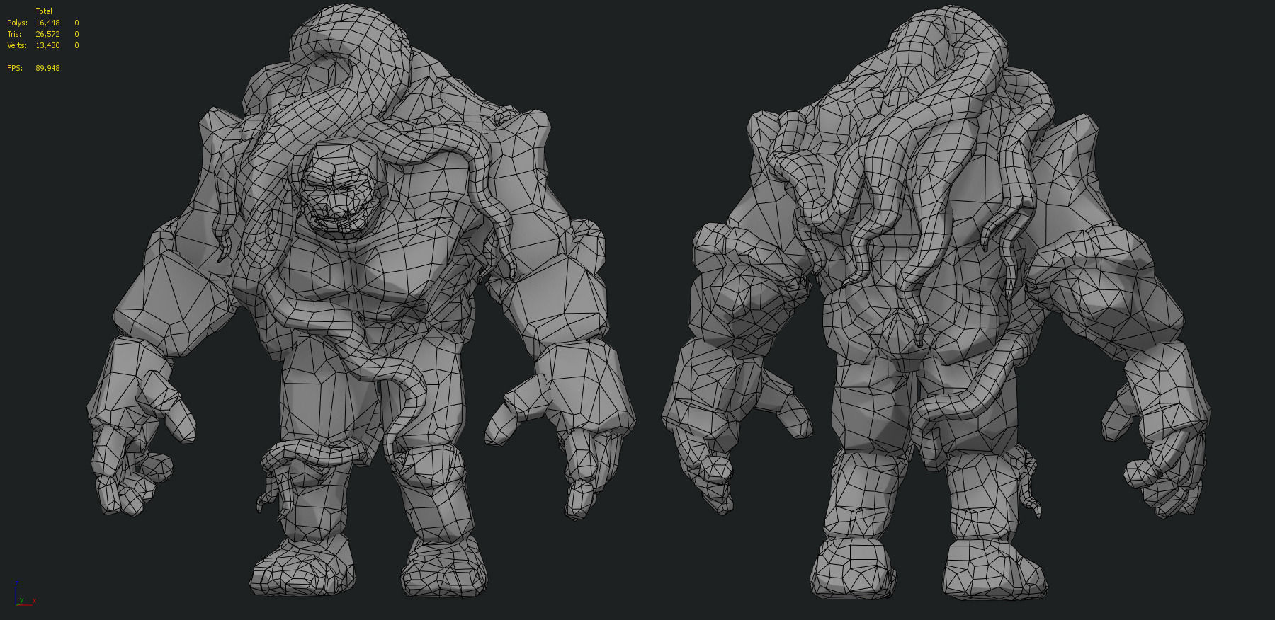 Rock Monster Boss LowPoly Low-poly 3D model_11