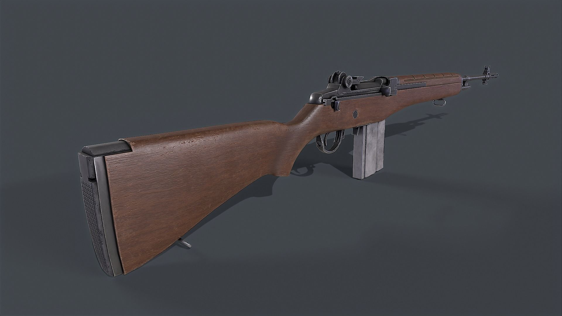 M14 rifle Low-poly 3D model_2