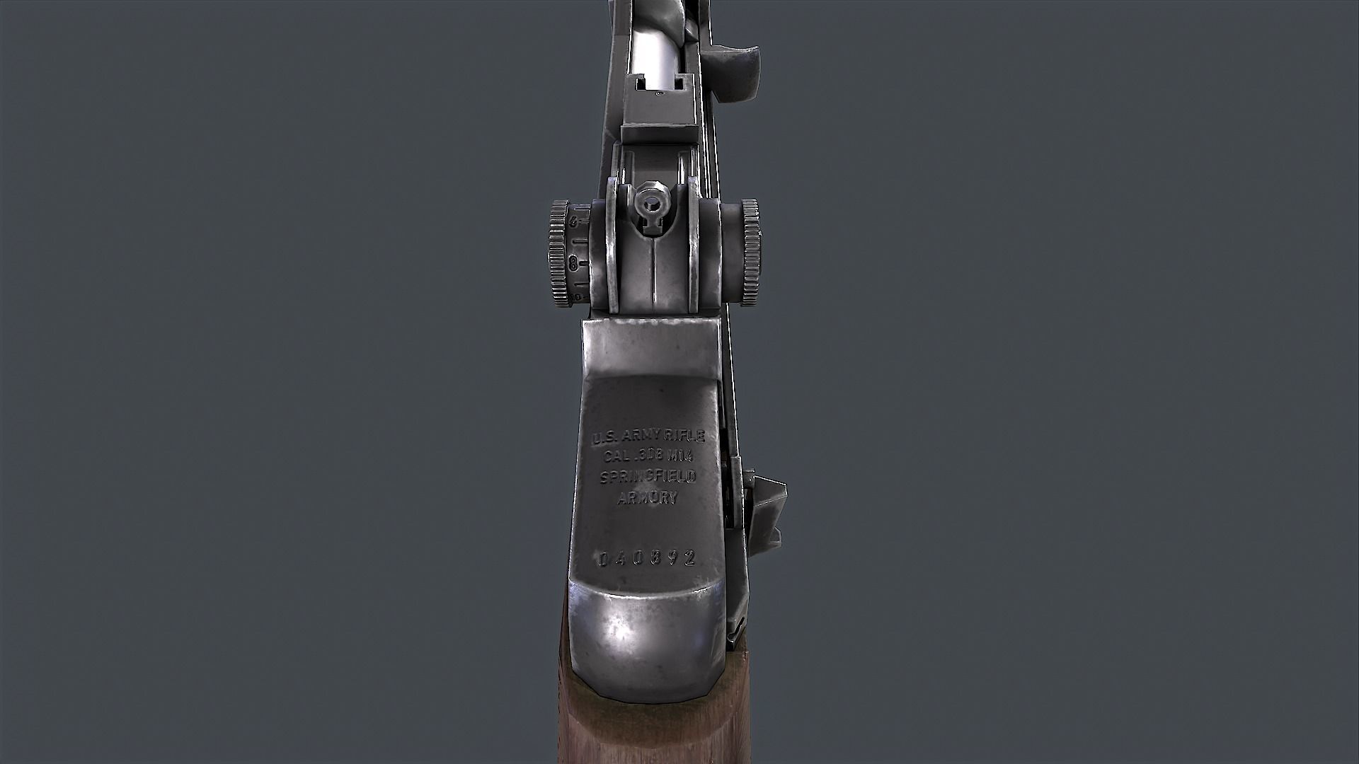 M14 rifle Low-poly 3D model_4