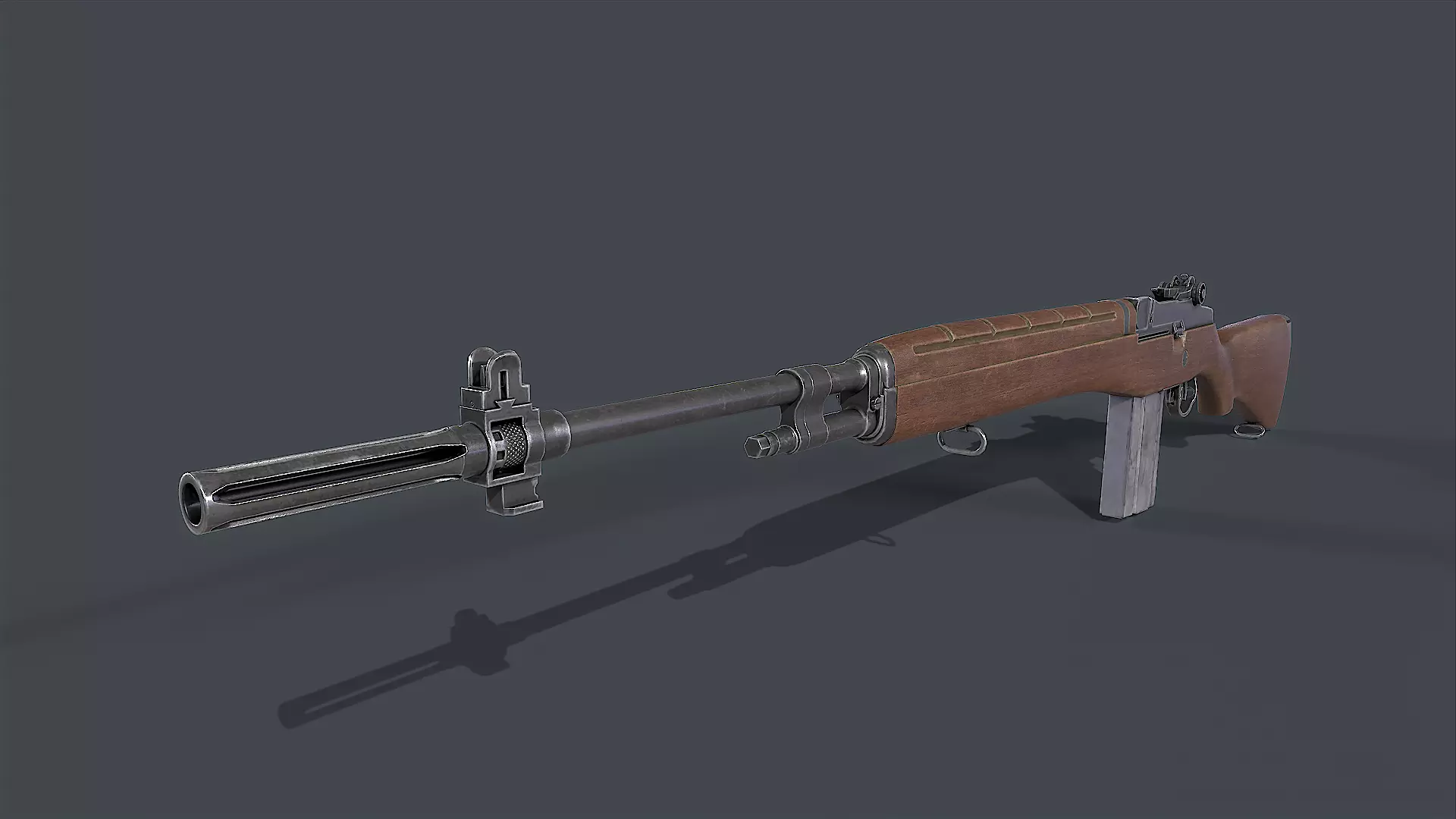 M14 rifle Low-poly 3D model_0