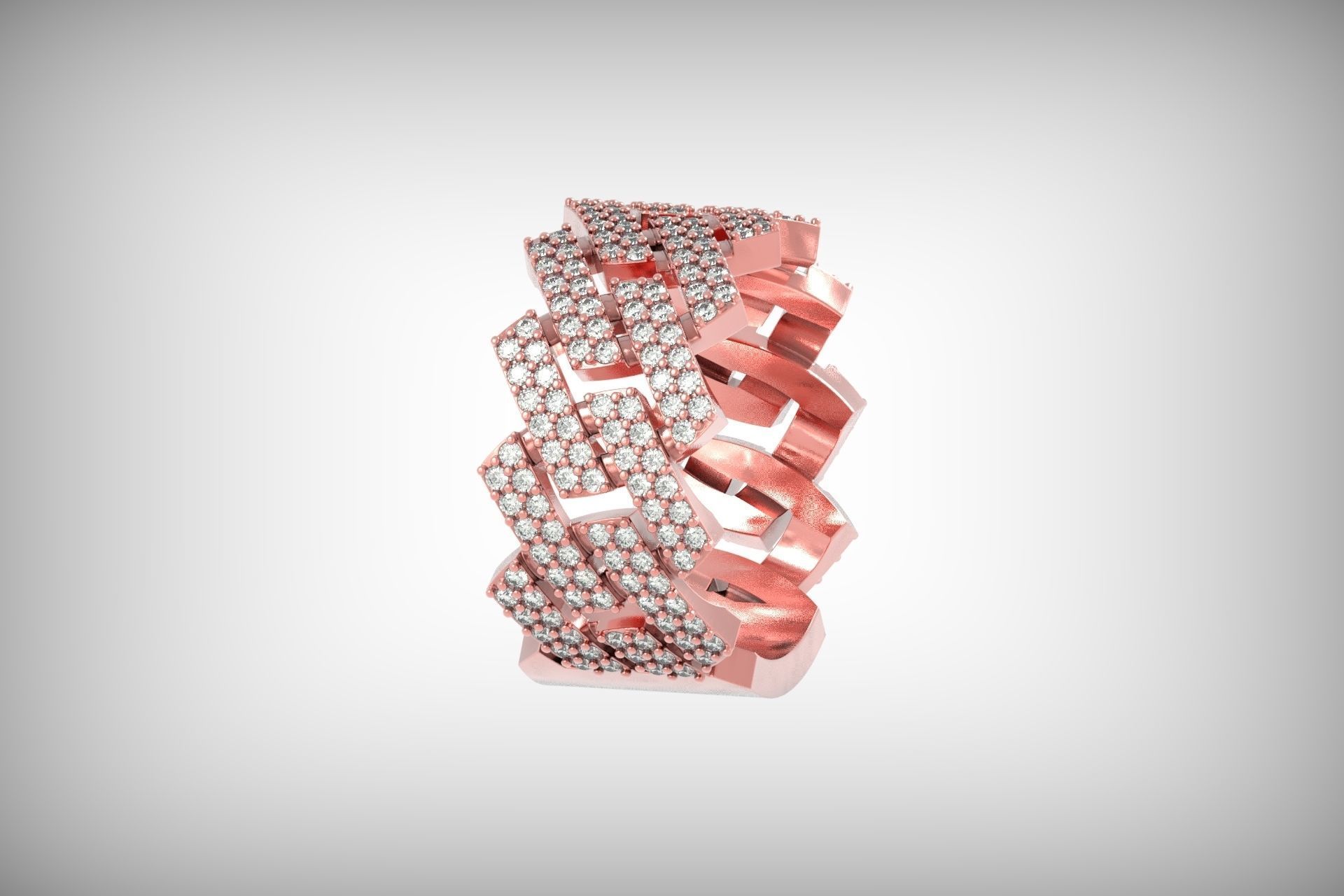 wedding ring with stones 3D print model_14