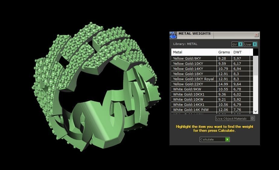 wedding ring with stones 3D print model_9