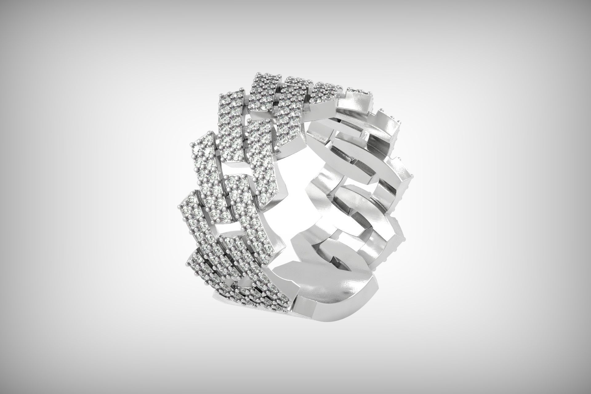wedding ring with stones 3D print model_21