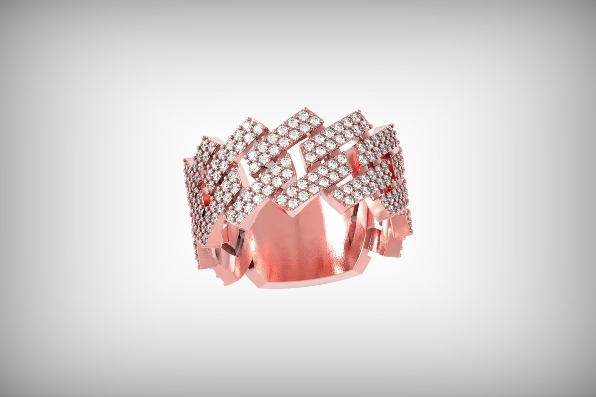 wedding ring with stones 3D print model_13