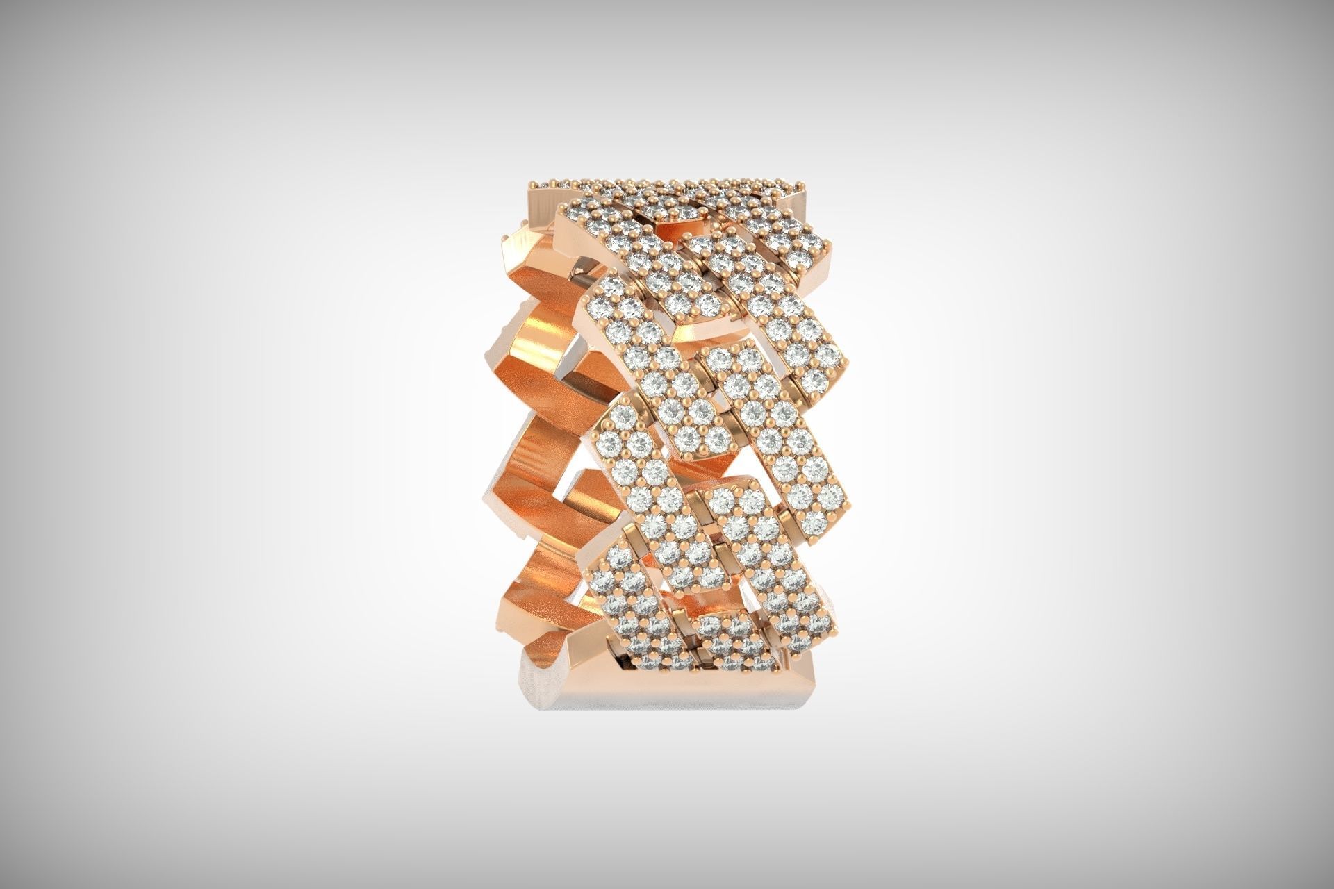 wedding ring with stones 3D print model_1