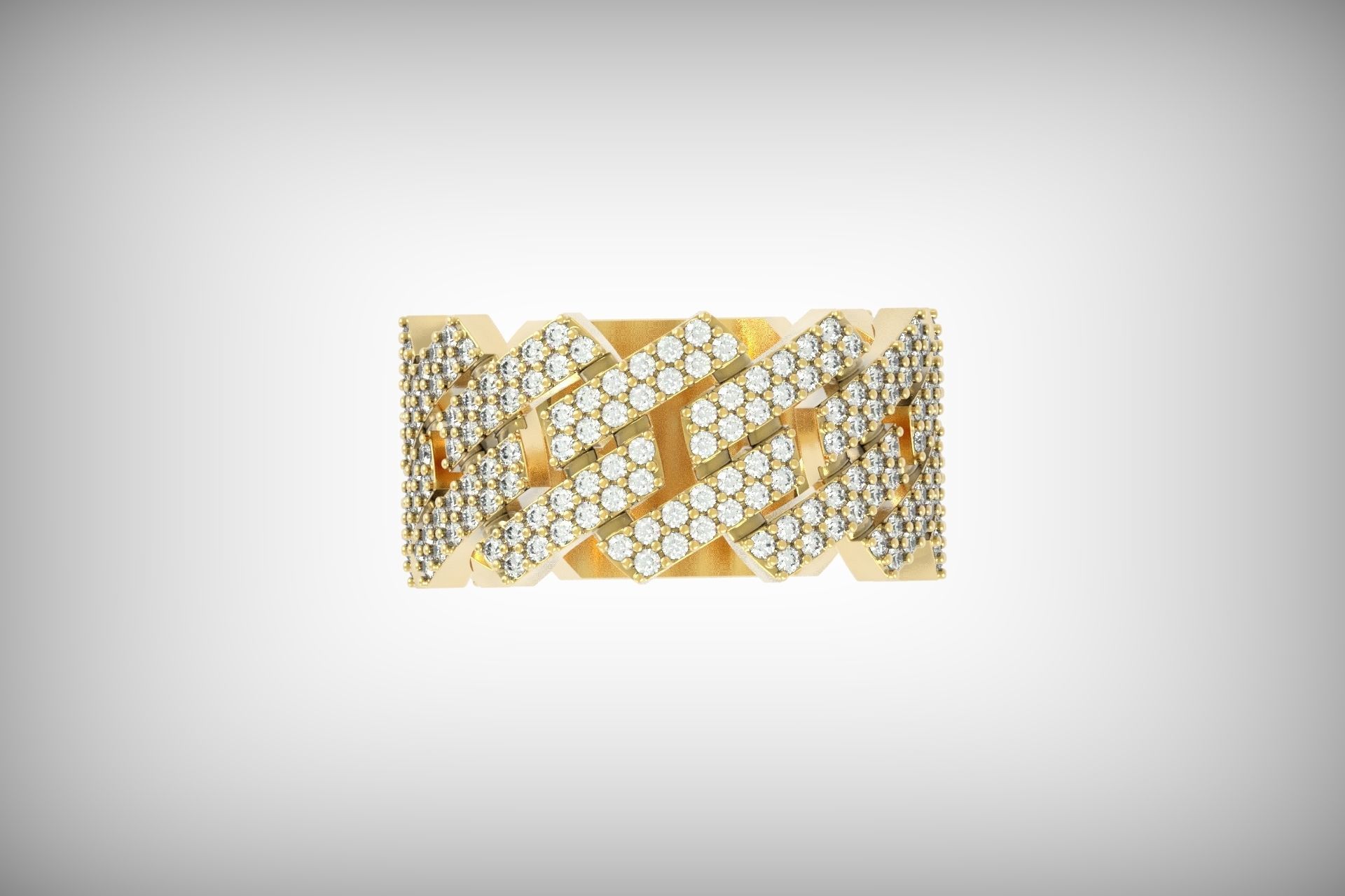 wedding ring with stones 3D print model_4